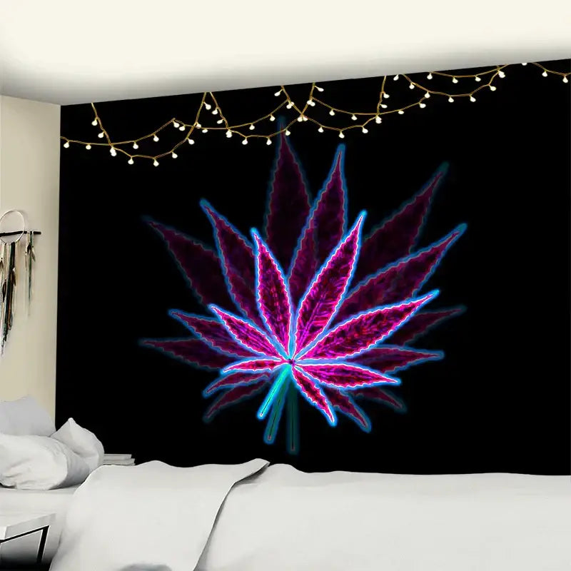 Purple Blue Leaf Tapestry