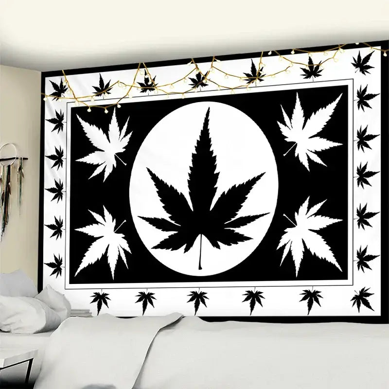 Purple Blue Leaf Tapestry