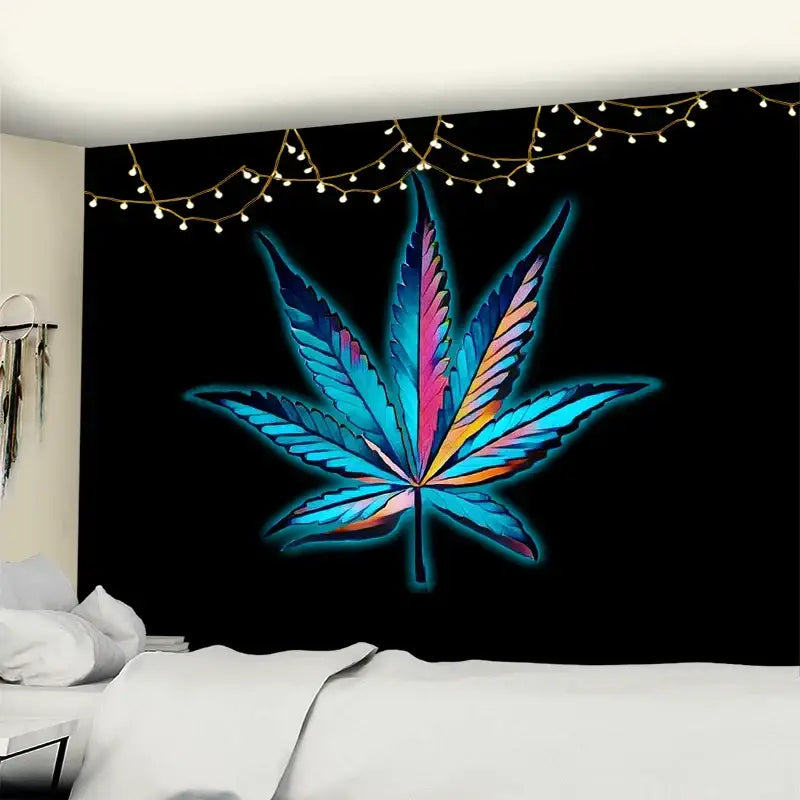 Purple Blue Leaf Tapestry