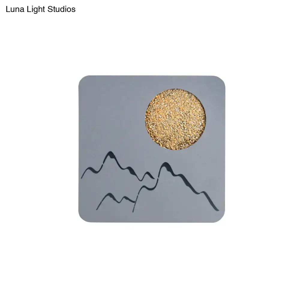 Metallic Mountain Wall Light