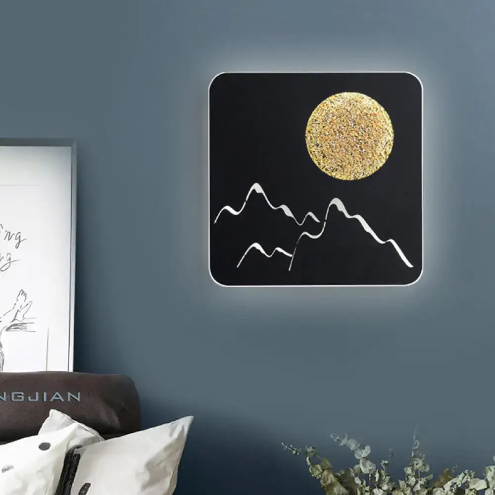 Metallic Mountain Wall Light