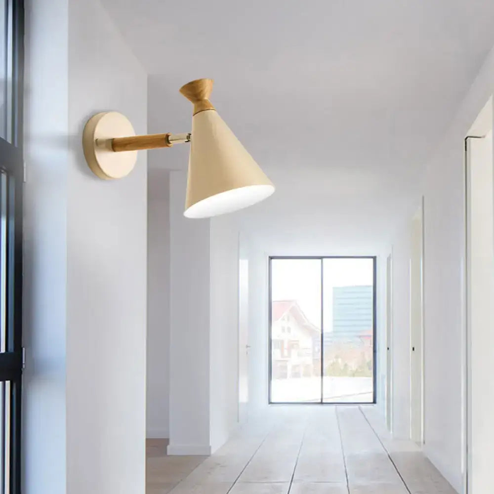 Blue Metal Cone Wall Light
