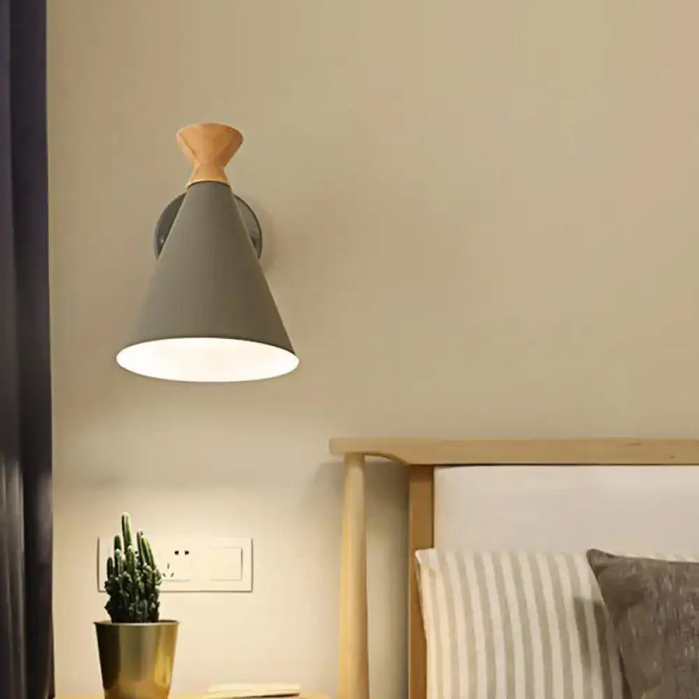 Blue Metal Cone Wall Light