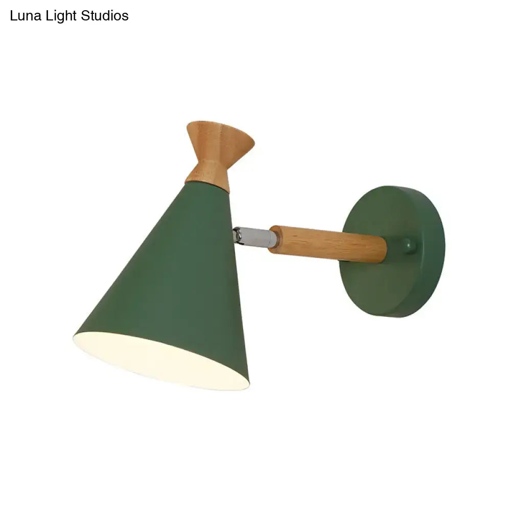 Blue Metal Cone Wall Light