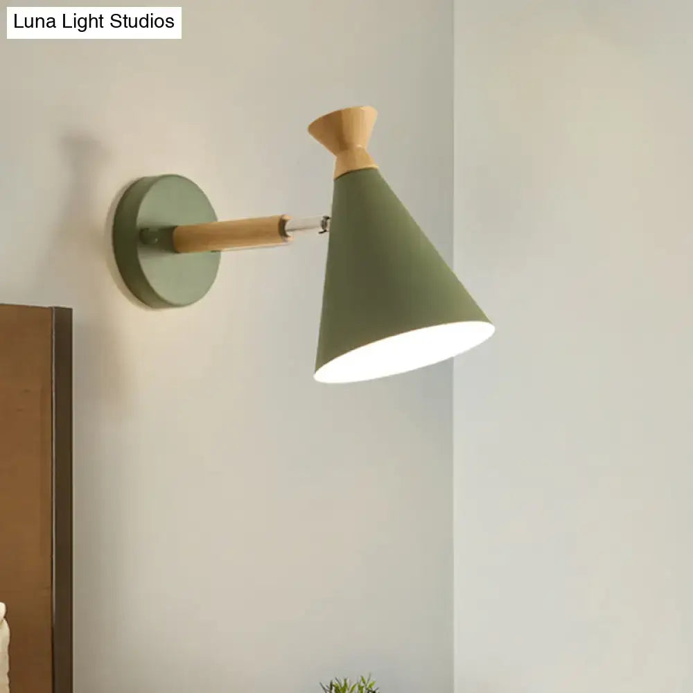 Blue Metal Cone Wall Light