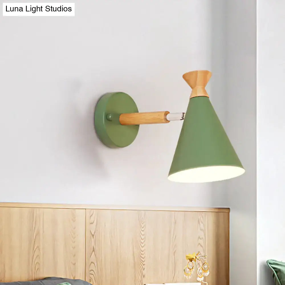 Blue Metal Cone Wall Light