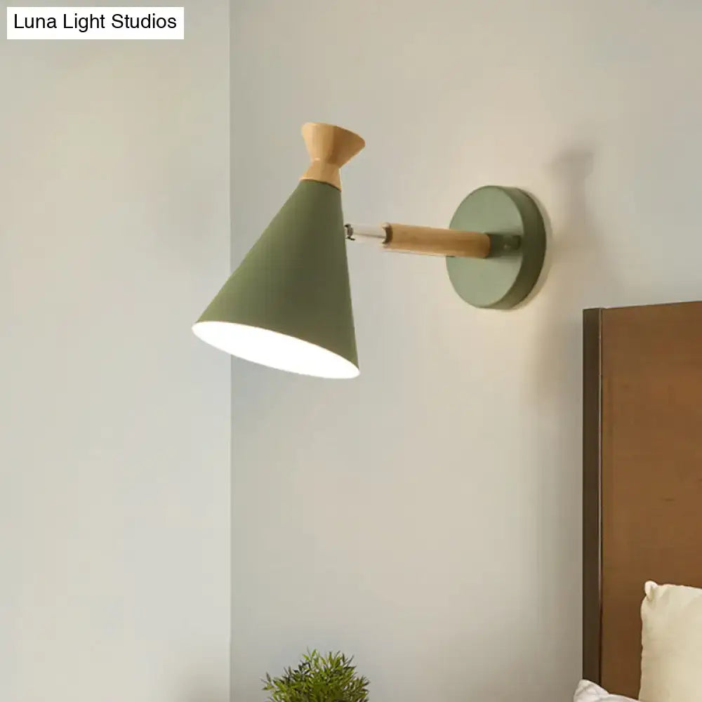 Blue Metal Cone Wall Light