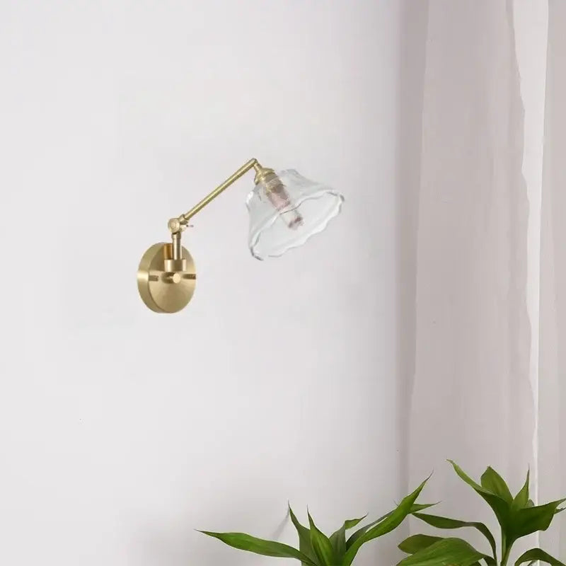 Brass Glass Nordic Bedroom Wall Sconce