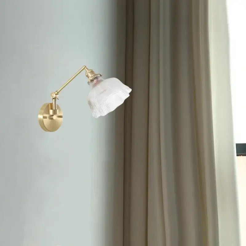 Brass Glass Nordic Bedroom Wall Sconce