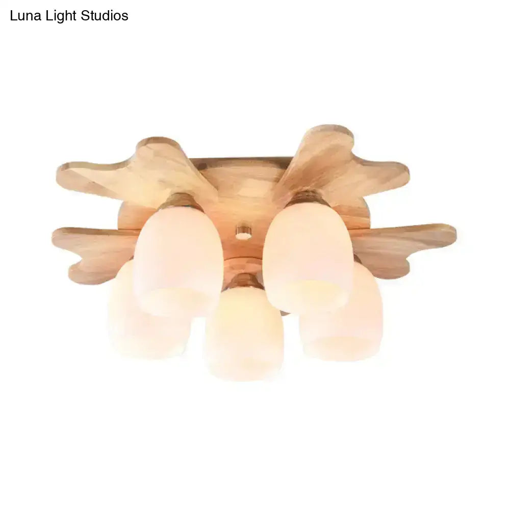 Cream Glass Bell Ceiling Light