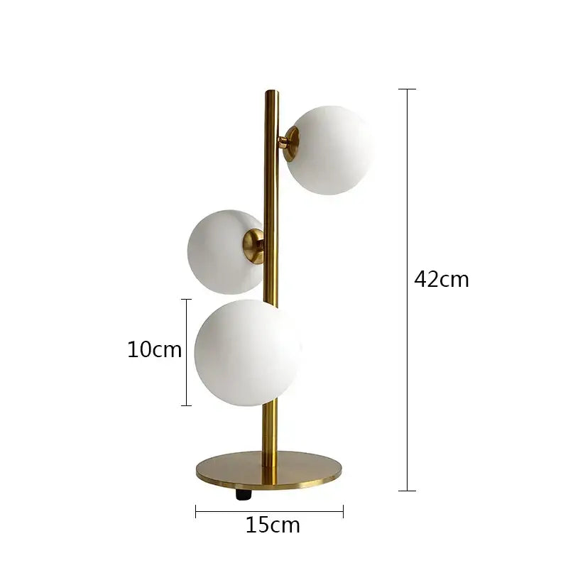 Gold Glass Ball Bedroom Table Lamp