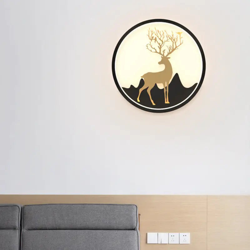 Gold Deer Wall Lamp