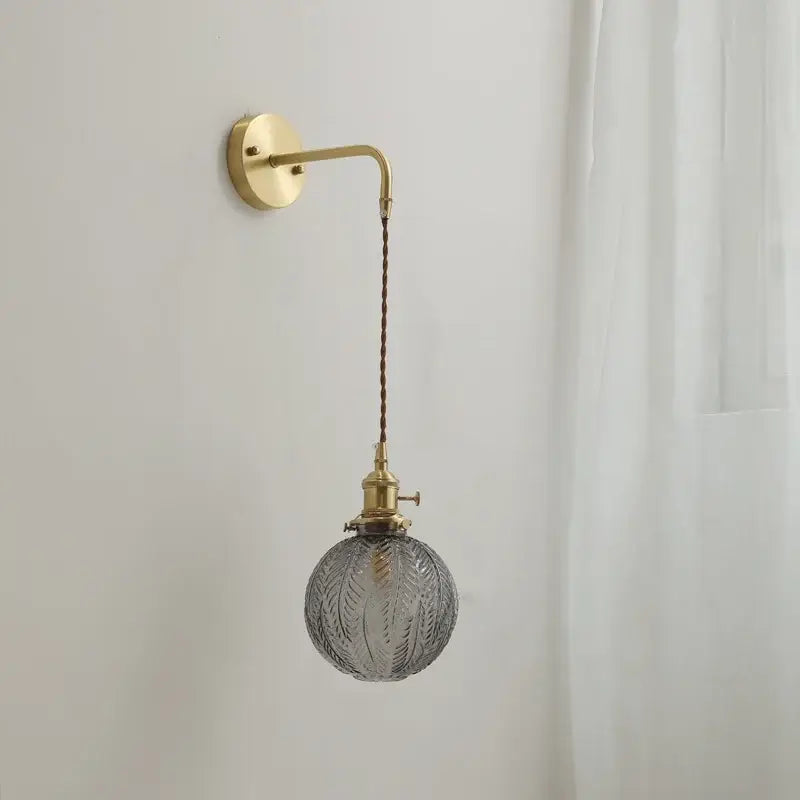 Gold Etched Glass Wall Lamp