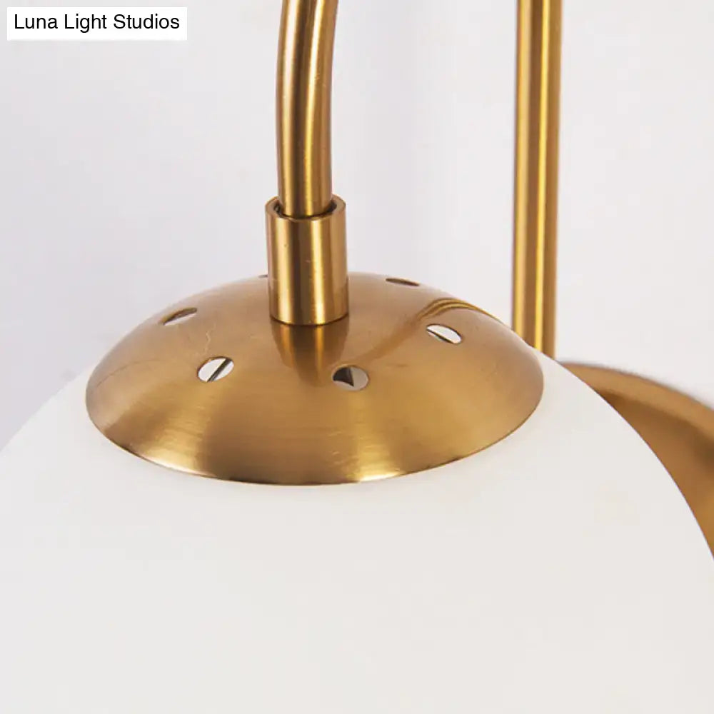 Gold Milky Glass Industrial Wall Sconce