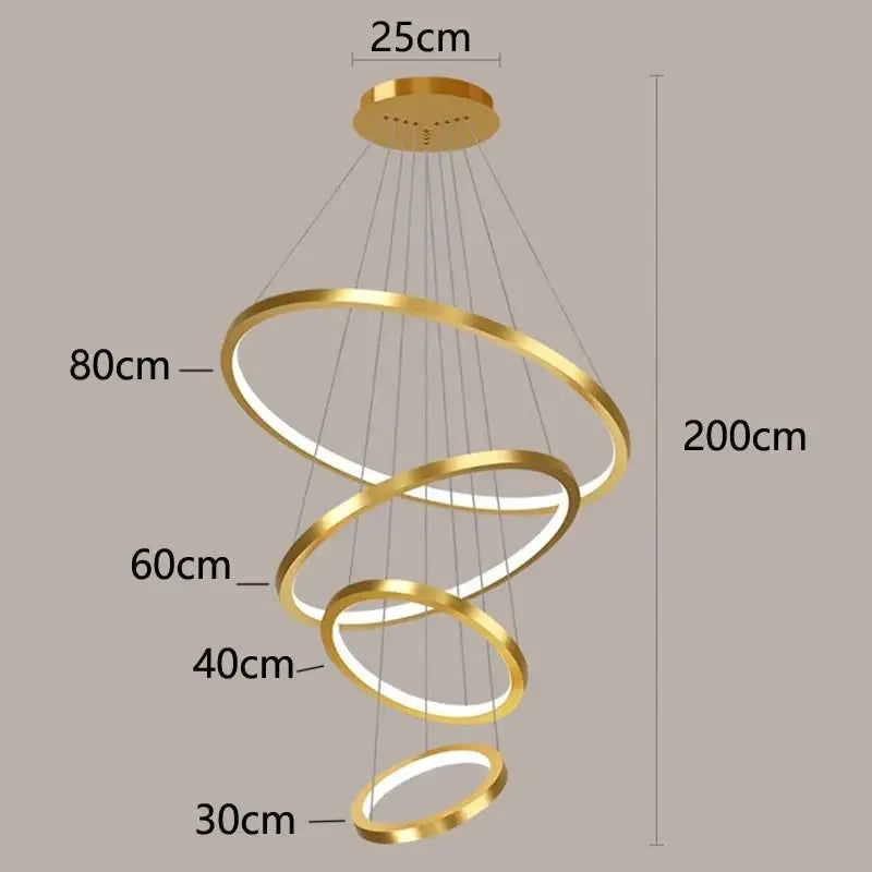 Gold Spiral Ring Chandelier