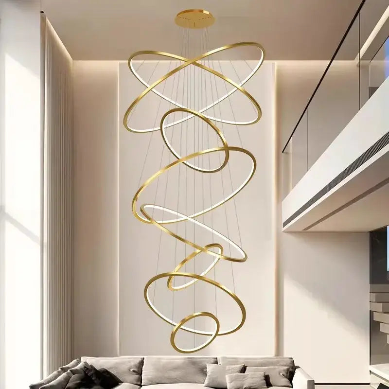 Gold Spiral Ring Chandelier
