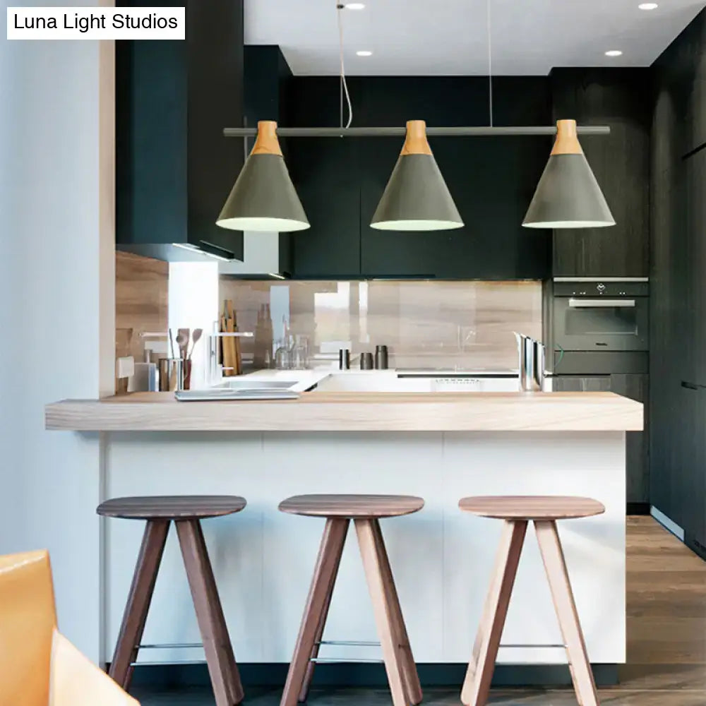 Metal Triple Cone Chandelier