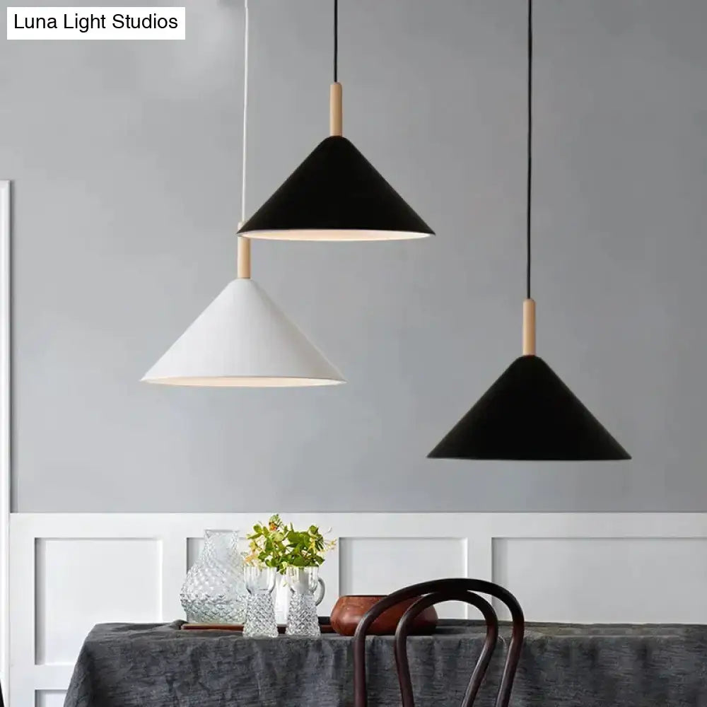 Matte Black Conical Pendant