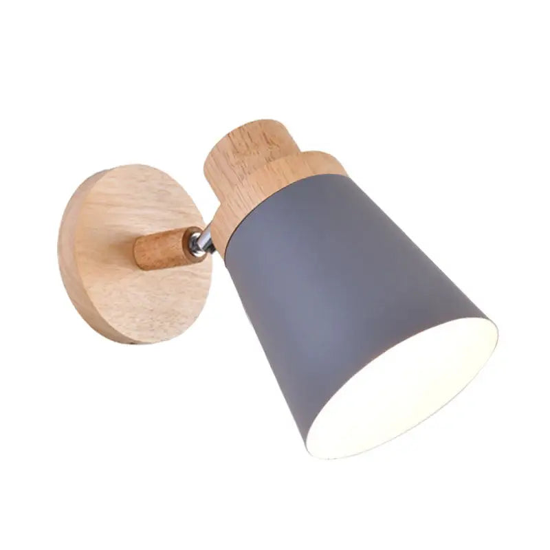 Gray Wood Coolie Wall Light