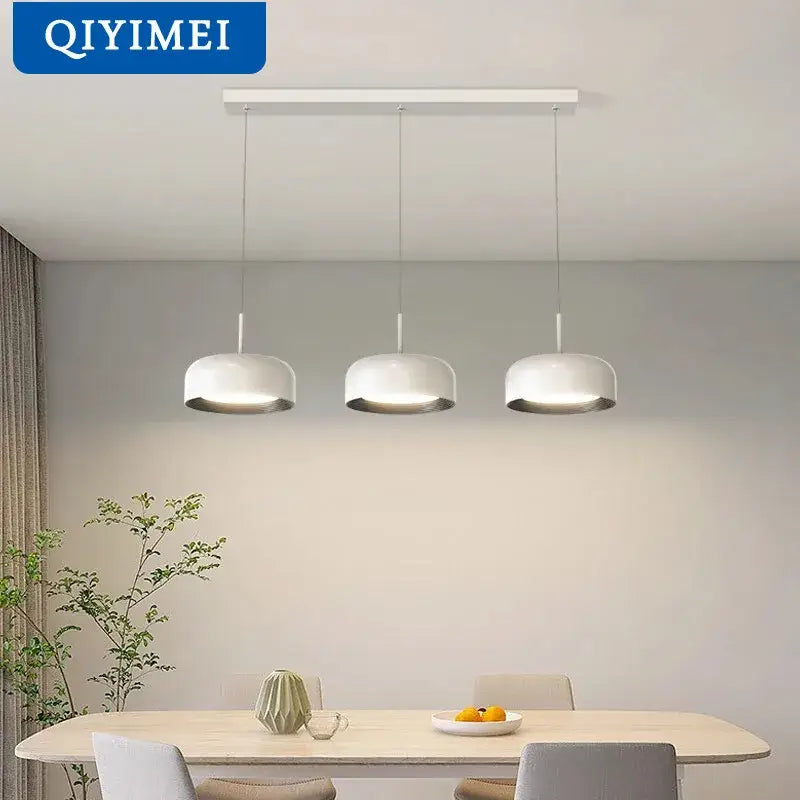 White Circular Dining Chandelier