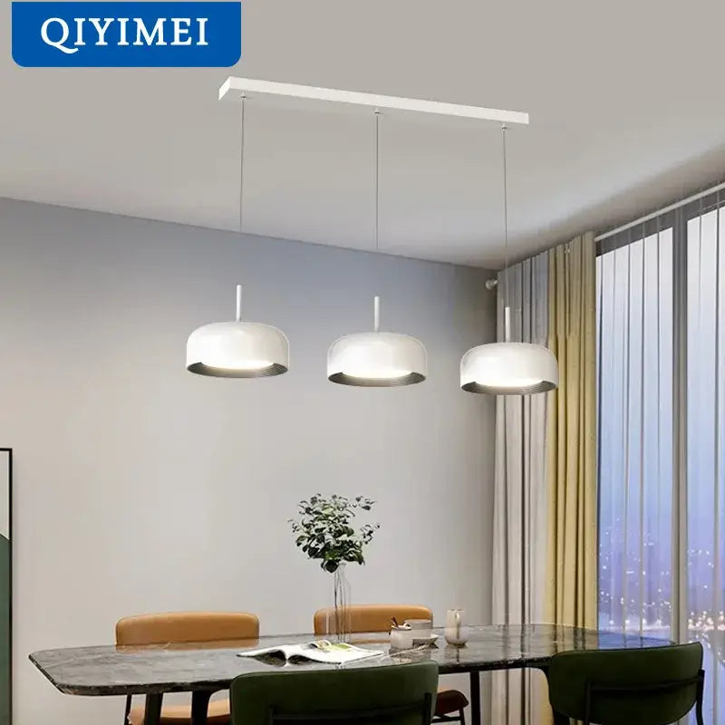White Circular Dining Chandelier
