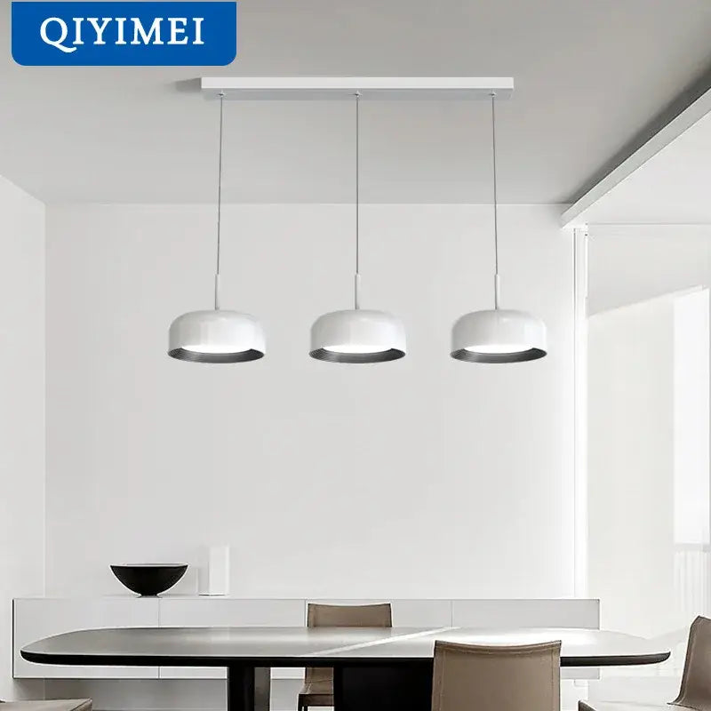 White Circular Dining Chandelier