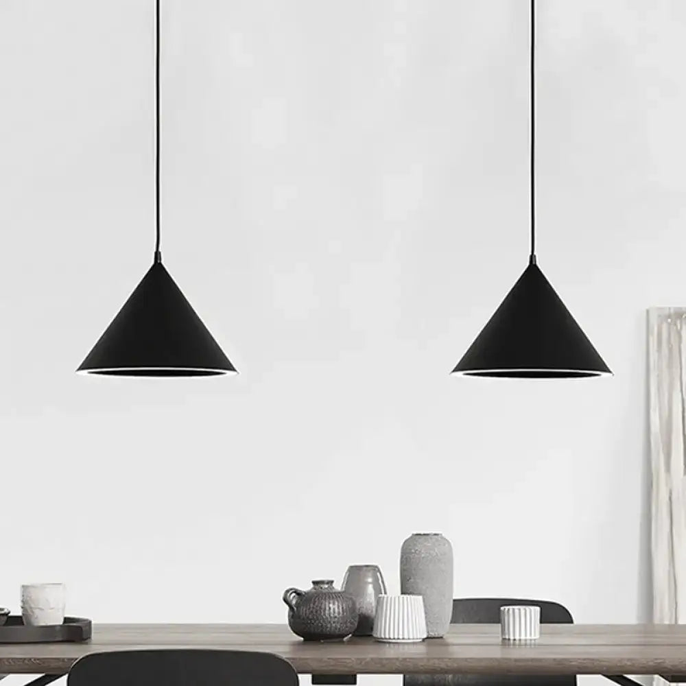 White Conical Pendant Lamp
