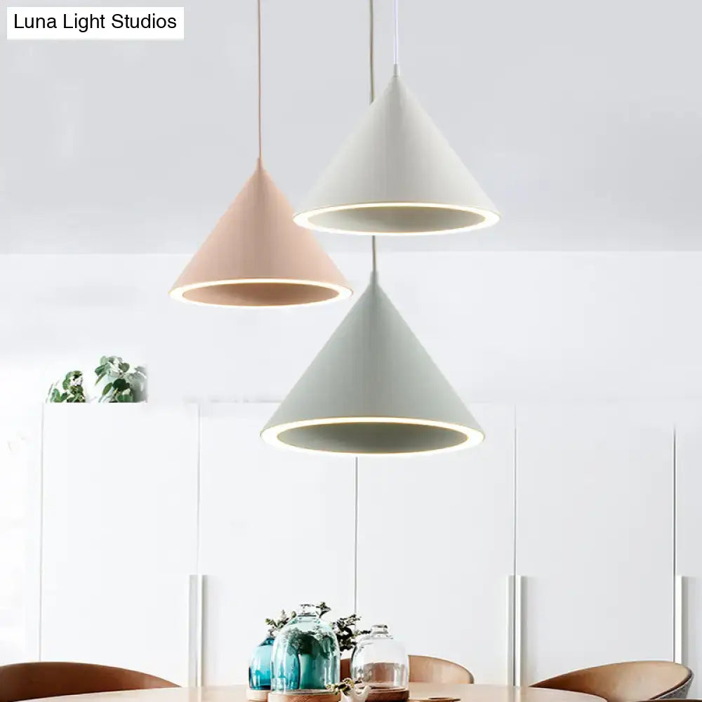 White Conical Pendant Lamp