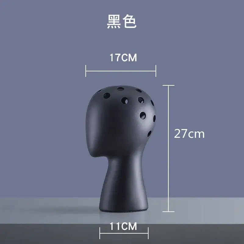 White Ceramic Head Vase for Nordic Tabletop Decor