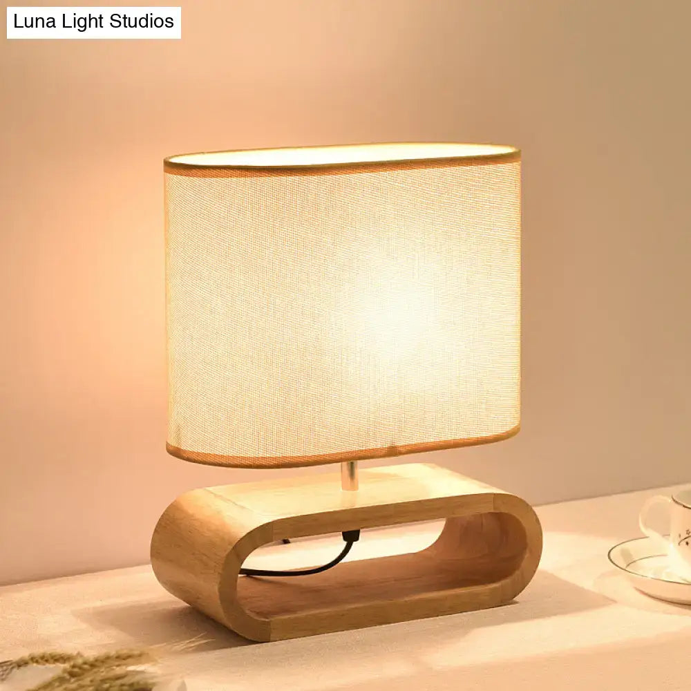Wood Fabric Table Lamp