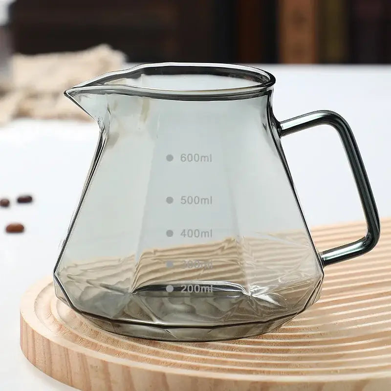 Clear Glass Coffee Kettle with Octagonal Design