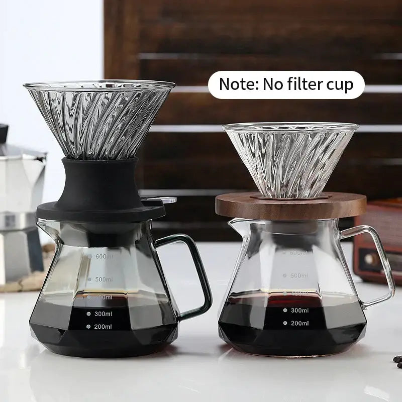Clear Glass Coffee Kettle with Octagonal Design