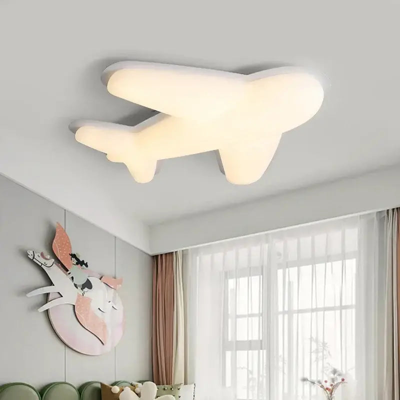 White Airplane Ceiling Light