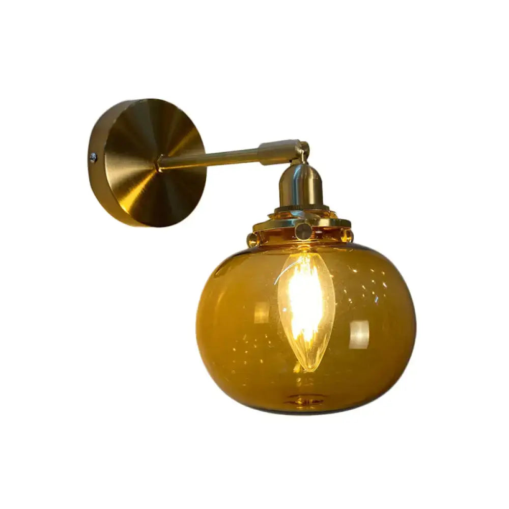 Gold Fluted Glass Switch Wall Lamp