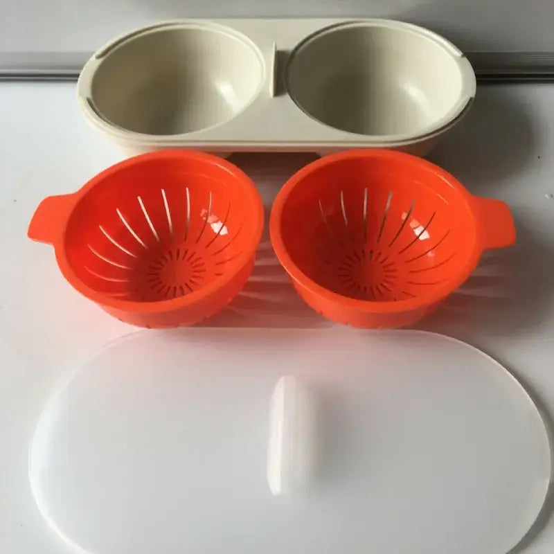 Orange Double Cup Egg Boiler