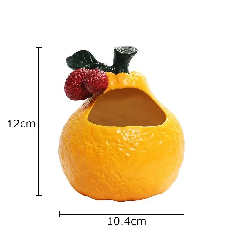 Orange Ceramic Fruit Ashtray