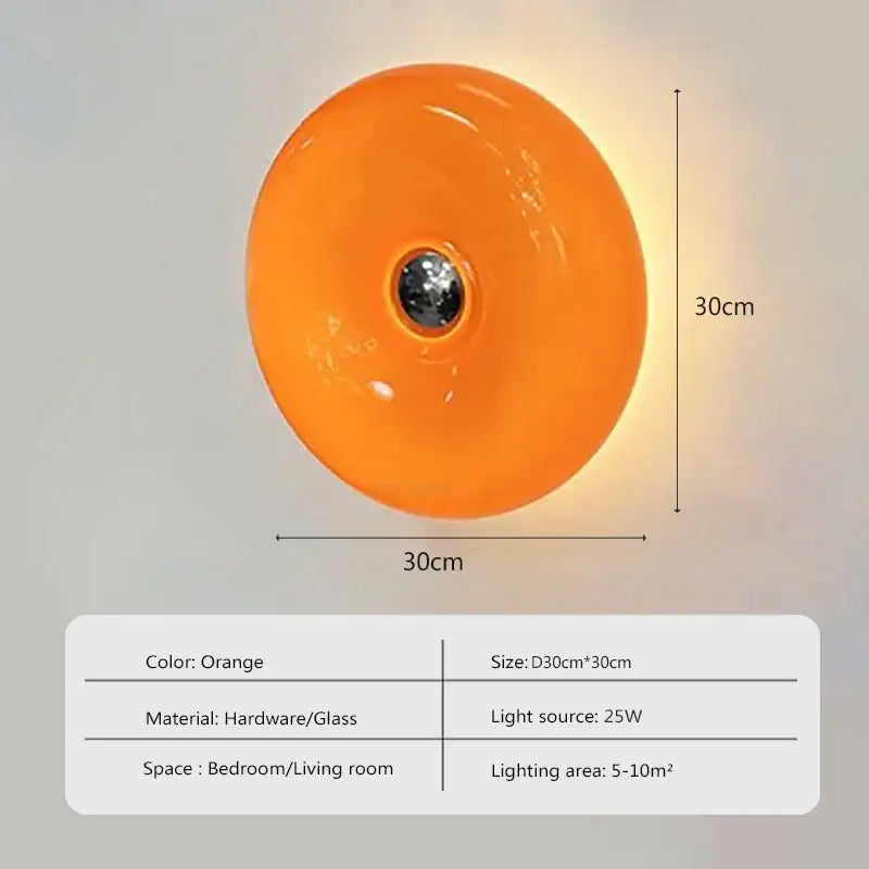 Orange Glass LED Sconce