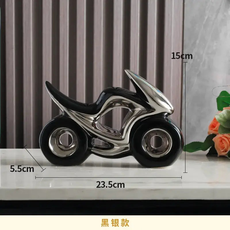 Gold Ceramic Motorcycle Decor