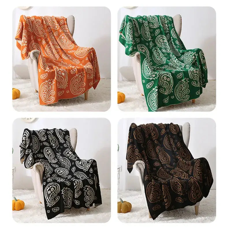 Green Cashew Pattern Throw