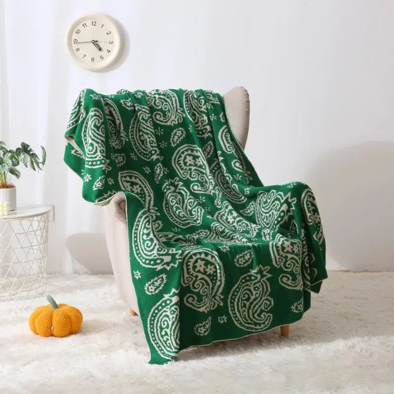 Green Cashew Pattern Throw