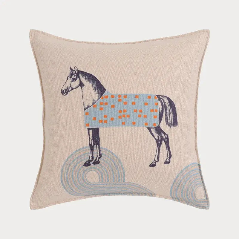 Orange Horse Throw Pillowcase