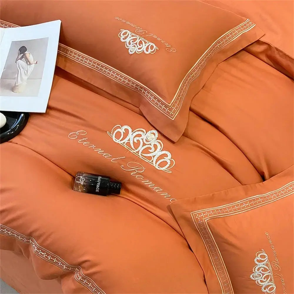 Satin Gold Embroidery Bedding