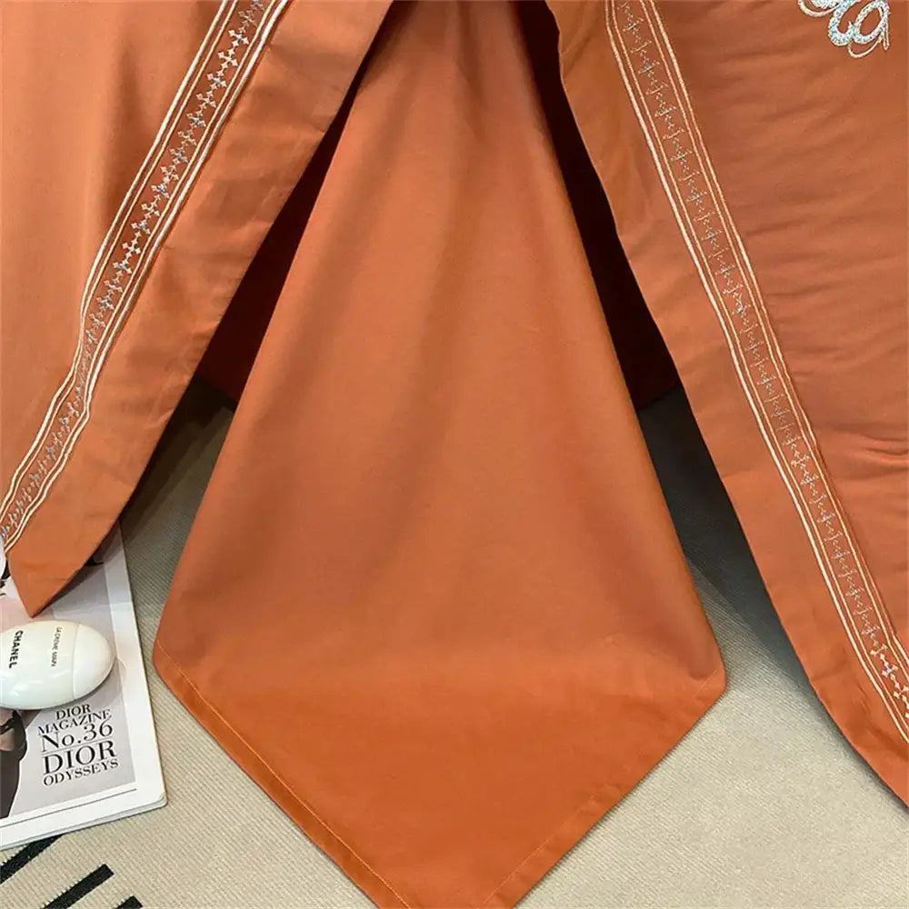 Satin Gold Embroidery Bedding