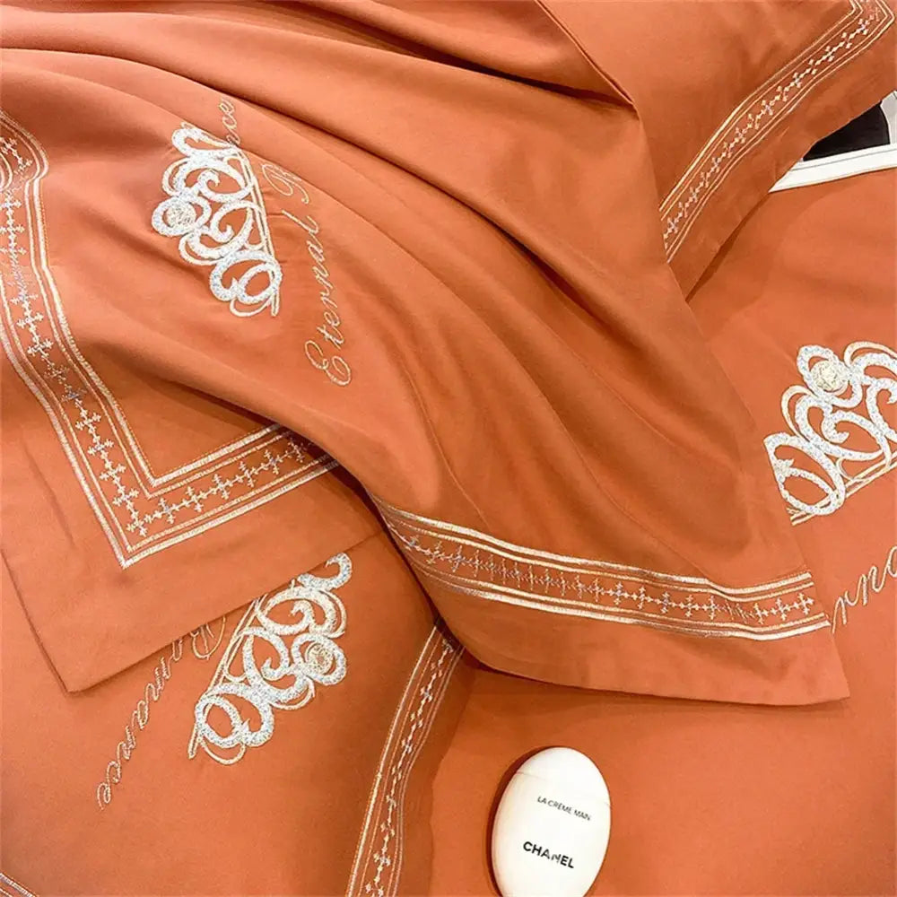 Satin Gold Embroidery Bedding