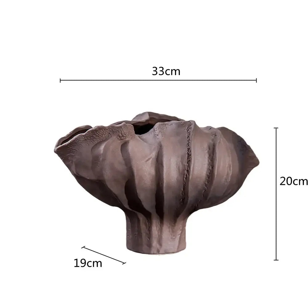 Black Ceramic Wavy Vase