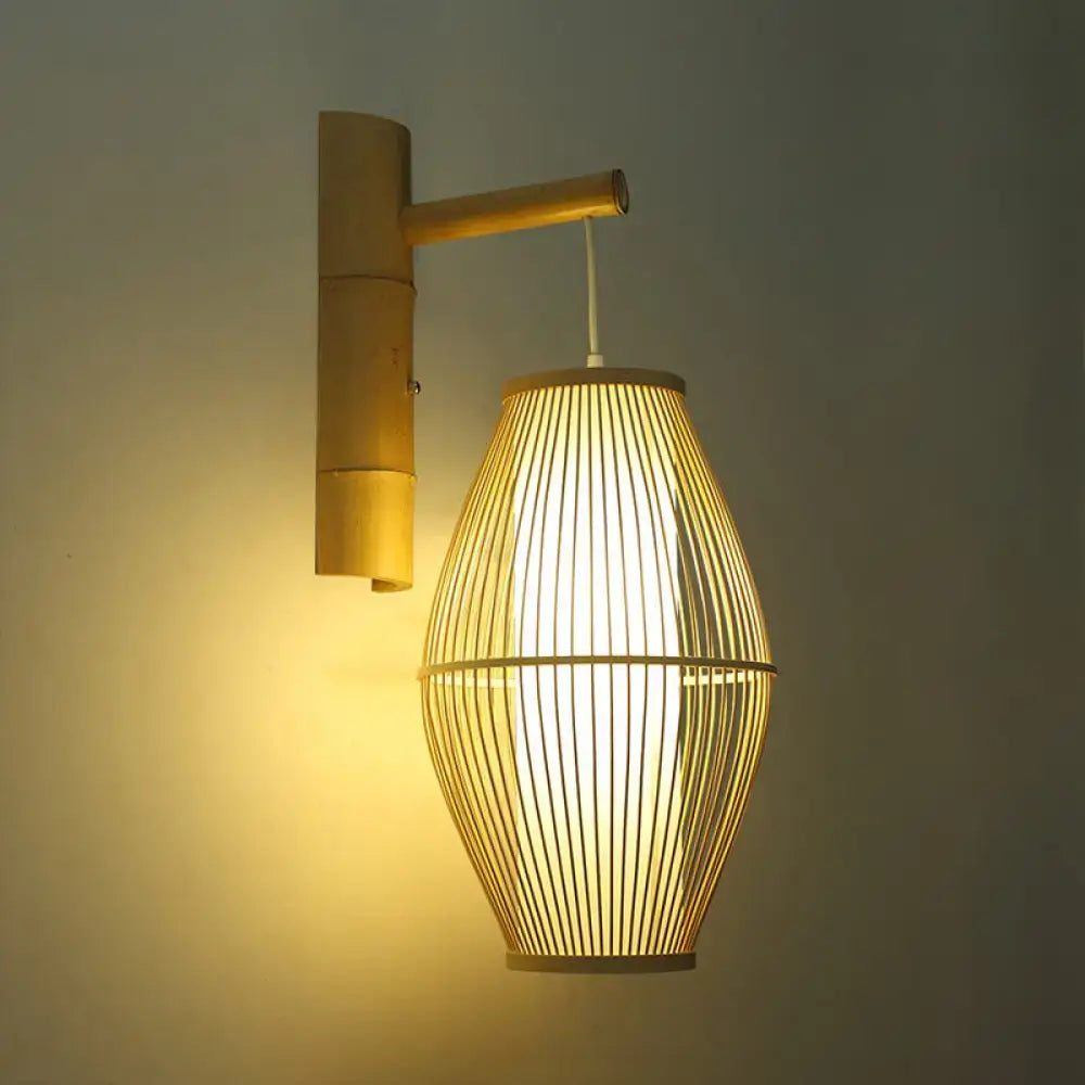 Beige Bamboo Wall Sconce