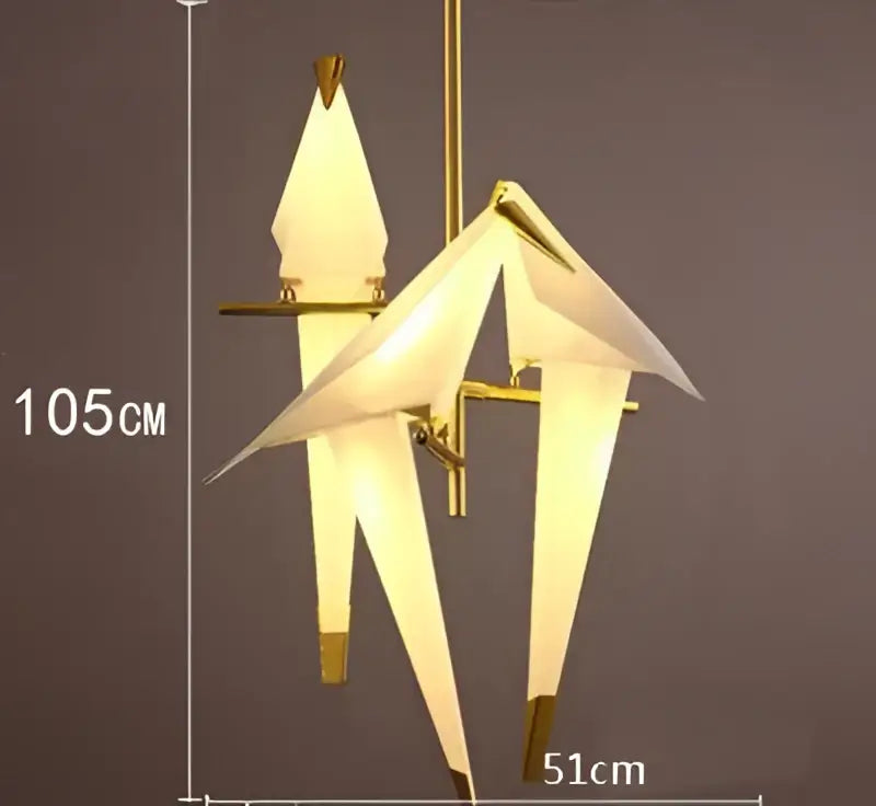 White Gold Crane Chandelier