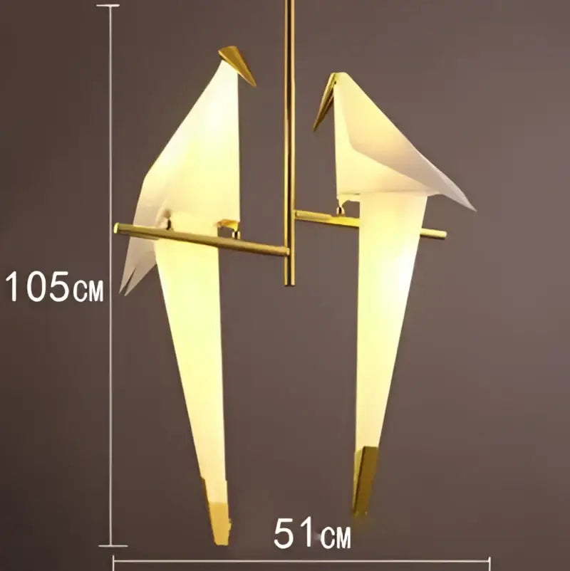 White Gold Crane Chandelier