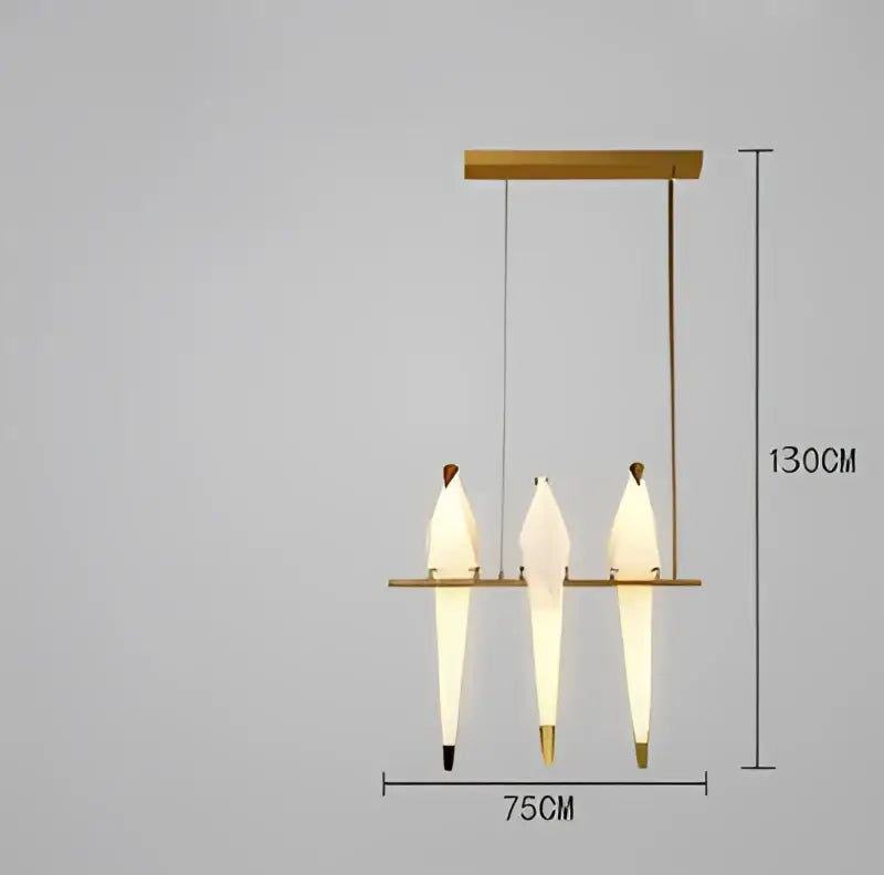 White Gold Crane Chandelier