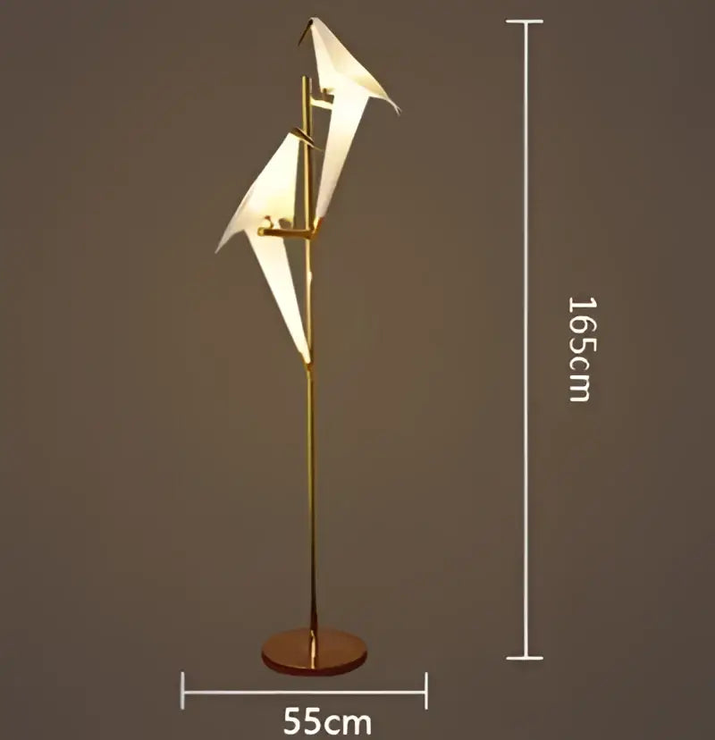 White Gold Crane Chandelier